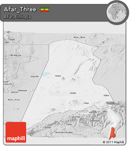 Silver Style Panoramic Map of Afar_Three