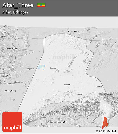 Silver Style Panoramic Map of Afar_Three
