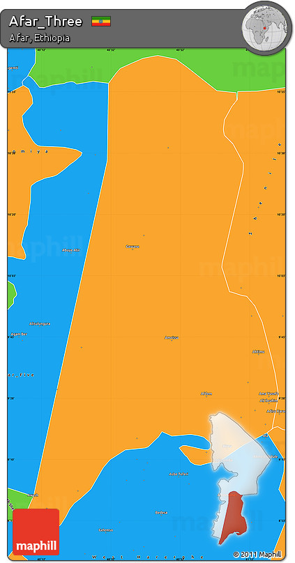 Political Simple Map of Afar_Three