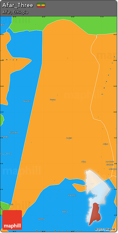 Political Simple Map of Afar_Three