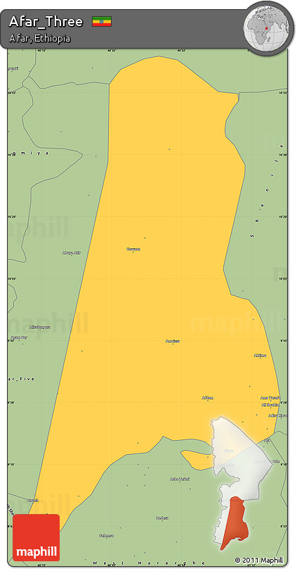 Savanna Style Simple Map of Afar_Three