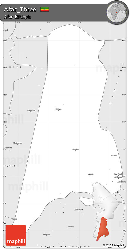 Silver Style Simple Map of Afar_Three