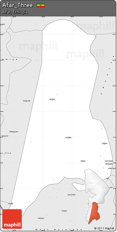 Silver Style Simple Map of Afar_Three