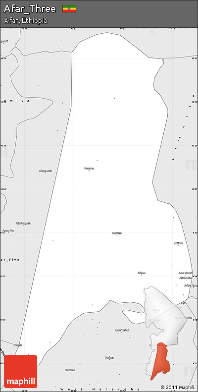 Silver Style Simple Map of Afar_Three