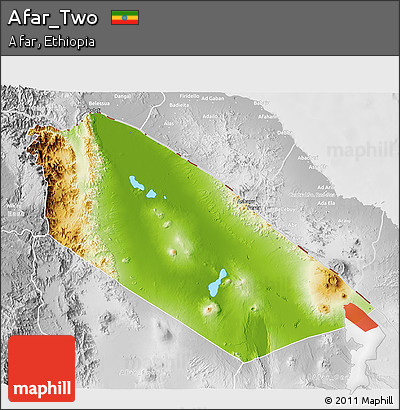 Physical 3D Map of Afar_Two, lighten, desaturated