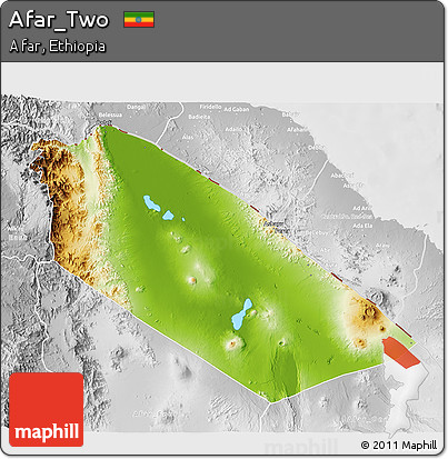 Physical 3D Map of Afar_Two, lighten, desaturated