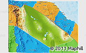 Physical 3D Map of Afar_Two, political outside