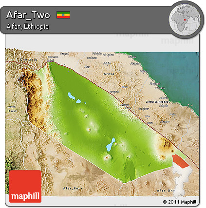 Physical 3D Map of Afar_Two, satellite outside