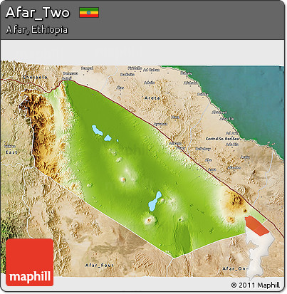 Physical 3D Map of Afar_Two, satellite outside