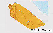 Political 3D Map of Afar_Two, single color outside