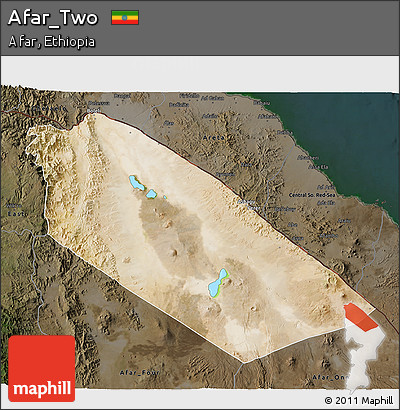 Satellite 3D Map of Afar_Two, darken