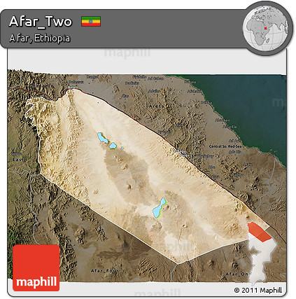 Satellite 3D Map of Afar_Two, darken
