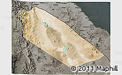 Satellite 3D Map of Afar_Two, darken, semi-desaturated