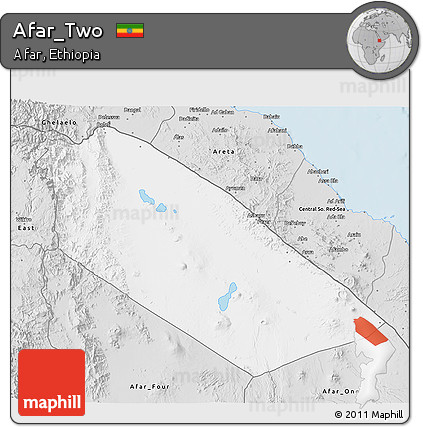 Silver Style 3D Map of Afar_Two