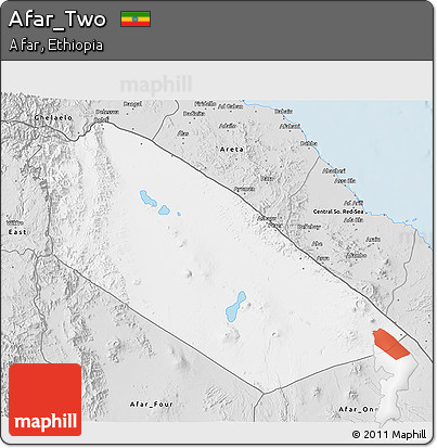 Silver Style 3D Map of Afar_Two