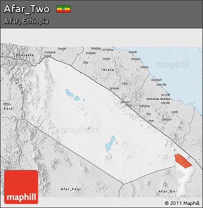 Silver Style 3D Map of Afar_Two