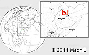 Blank Location Map of Afar_Two, within the entire country
