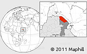 Blank Location Map of Afar_Two, highlighted country, highlighted parent region