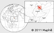 Blank Location Map of Afar_Two, highlighted parent region, within the entire country