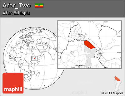 Blank Location Map of Afar_Two, highlighted parent region
