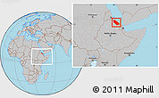 Gray Location Map of Afar_Two, within the entire country
