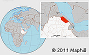 Gray Location Map of Afar_Two, highlighted country