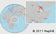 Gray Location Map of Afar_Two, highlighted parent region, within the entire country