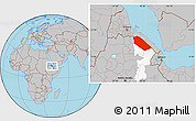 Gray Location Map of Afar_Two, highlighted parent region