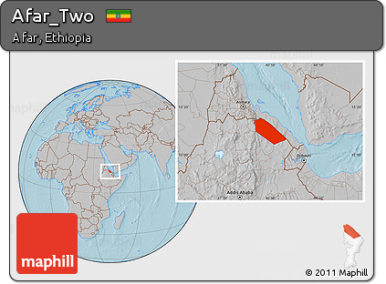 Gray Location Map of Afar_Two, hill shading