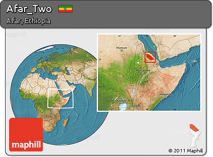 Satellite Location Map of Afar_Two, within the entire country