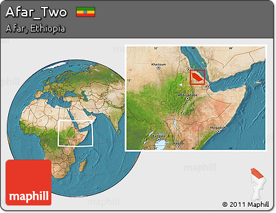 Satellite Location Map of Afar_Two, within the entire country