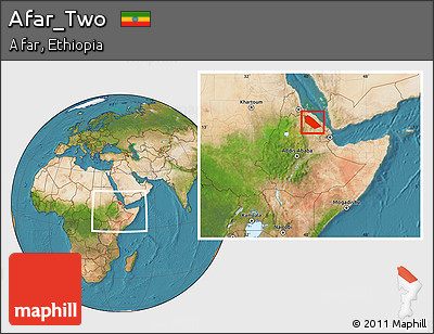 Satellite Location Map of Afar_Two, within the entire country