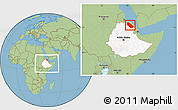 Savanna Style Location Map of Afar_Two, highlighted country, within the entire country