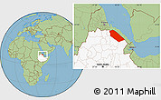 Savanna Style Location Map of Afar_Two, highlighted country