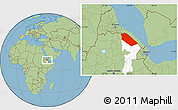 Savanna Style Location Map of Afar_Two, highlighted parent region