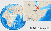 Shaded Relief Location Map of Afar_Two, within the entire country