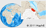 Shaded Relief Location Map of Afar_Two, highlighted country