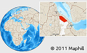 Shaded Relief Location Map of Afar_Two, highlighted parent region
