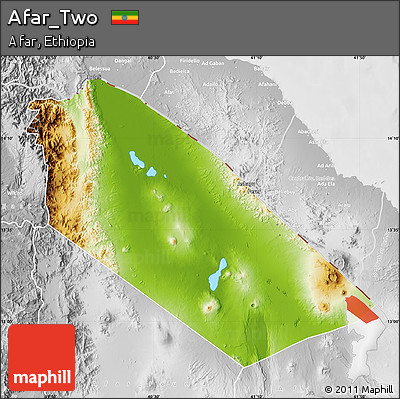 Physical Map of Afar_Two, lighten, desaturated
