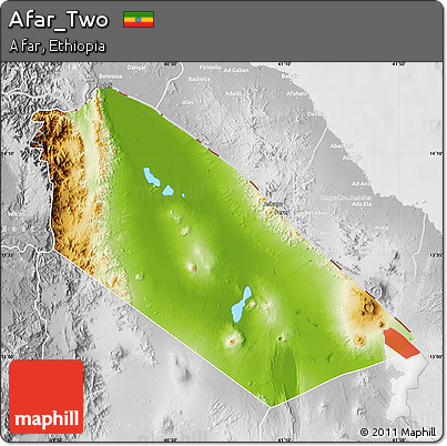 Physical Map of Afar_Two, lighten, desaturated
