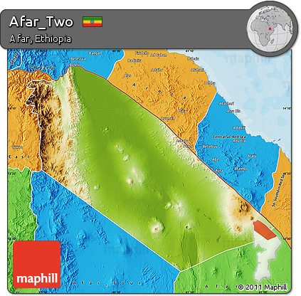 Physical Map of Afar_Two, political outside