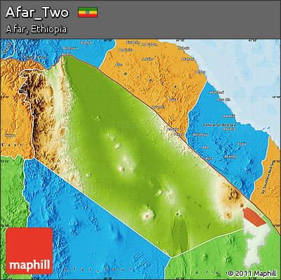 Physical Map of Afar_Two, political outside
