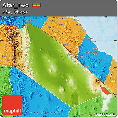 Physical Map of Afar_Two, political outside