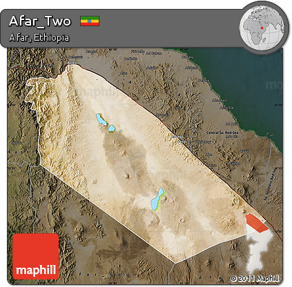 Satellite Map of Afar_Two, darken