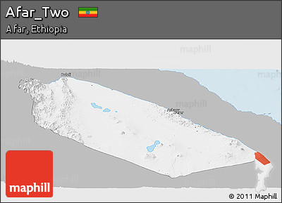 Gray Panoramic Map of Afar_Two, single color outside
