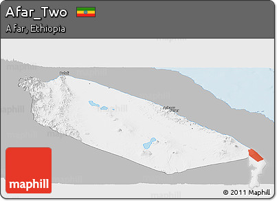 Gray Panoramic Map of Afar_Two, single color outside
