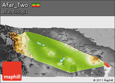 Physical Panoramic Map of Afar_Two, darken, desaturated