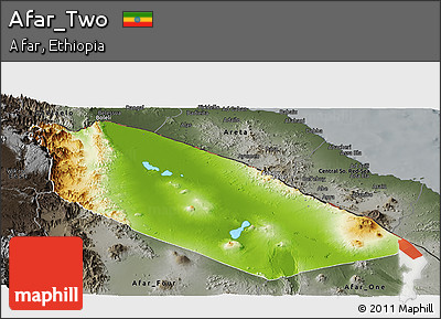 Physical Panoramic Map of Afar_Two, darken, semi-desaturated