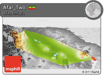Physical Panoramic Map of Afar_Two, desaturated