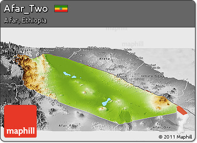 Physical Panoramic Map of Afar_Two, desaturated